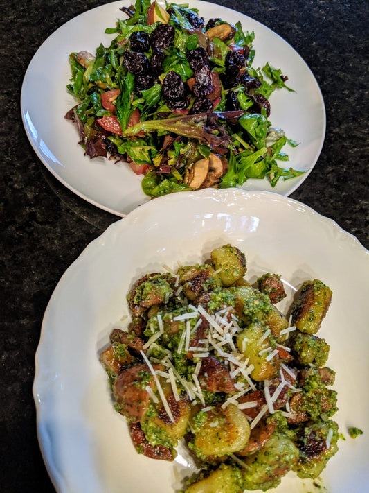 Fresh Vintage Farms Almond Oil is the perfect nutty flavor addition to make a truly extraordinary pesto sauce. Our Cold Pressed and Roasted Almond Oil is great for dipping, baking, cooking, as a salad dressing, and so much more!