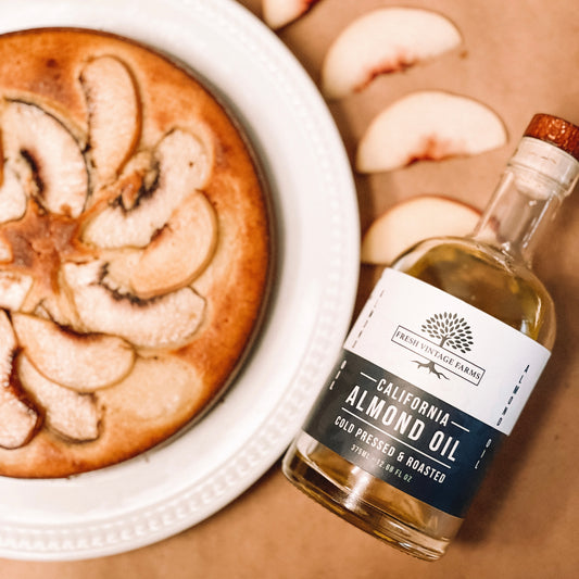 Peach Almond Oil Cake Fall Recipe Thanksgiving Dessert