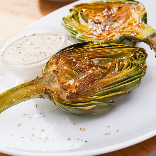 Grilled Artichoke recipe with Lemon Garlic Aioli
